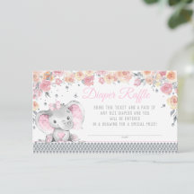 Meisje Olifant Diamant Luier Raffle Baby Shower