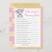 Meisje olifant die mama kent beste douche spel kaart (Voorkant / Achterkant)