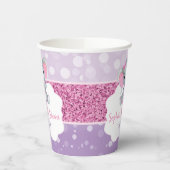 Meisje olifant douche roze Paarse papieren bekers  (Links)