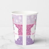 Meisje olifant douche roze Paarse papieren bekers  (Rechts)