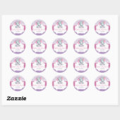 Meisje Olifant Douche Roze Ronde Stickers voor Fav (Vel)