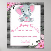 Meisje olifant hoeveel Snoepjes in potje douche sp Poster (Voorkant)