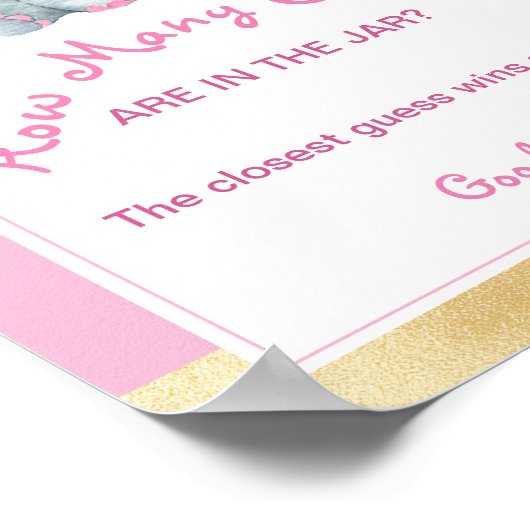 Meisje olifant hoeveel Snoepjes in potje douche sp Poster (Hoek)