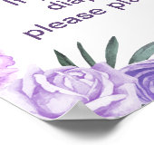 Meisje Olifant Luier Raffle Baby shower Spel Sign Poster (Hoek)