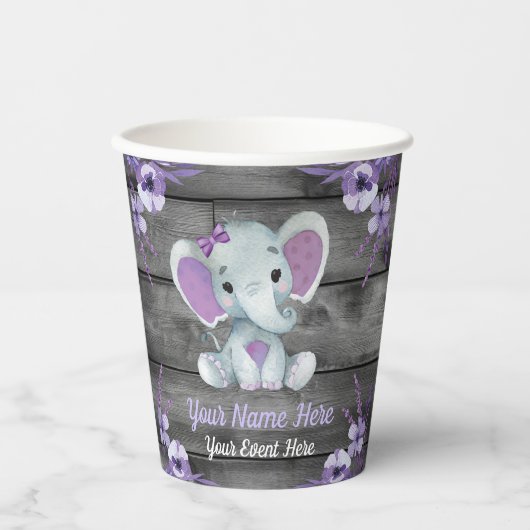 Meisje Olifant Meisje Papier Cups Douche Verjaarda Papieren Bekers (Voorkant)