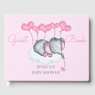 Meisje Olifant Roze Baby shower Gastenboek