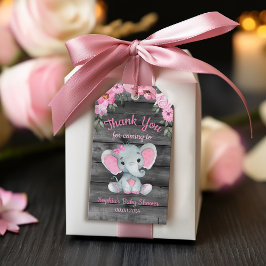 Meisje Olifant Shower Floral Pink Gift Labels voor Cadeaulabel