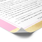 Meisje Olifant Survey zegt Baby Gold Douche Spel Poster (Hoek)