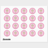 MEISJE olifant Tu Tu Schattige Baby shower TTC #10 Ronde Sticker (Vel)