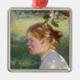 Meisje onder de appelboom (door Danielson-Gambogi) Metalen Ornament