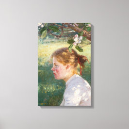 Meisje onder de Apple-boom (van Danielson-Gambogi) Canvas Afdruk