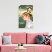 Meisje onder de Apple-boom (van Danielson-Gambogi) Canvas Afdruk (Insitu (Woonkamer))