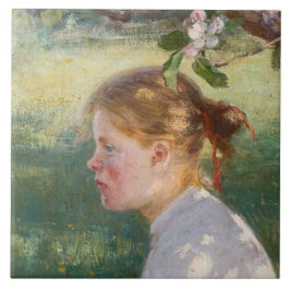 Meisje onder de Apple-boom (van Danielson-Gambogi) Tegeltje