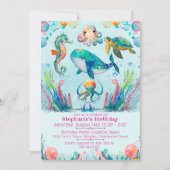 Meisje onder de uitnodiging voor de geboorte van h (Voorkant)