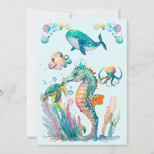 Meisje onder de uitnodiging voor de geboorte van h (Achterkant)