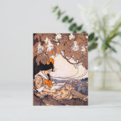 meisje onder een boom briefkaart (Staand voorkant)