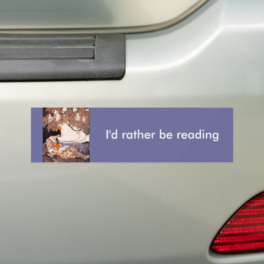  meisje onder een boom bumpersticker (Op auto)