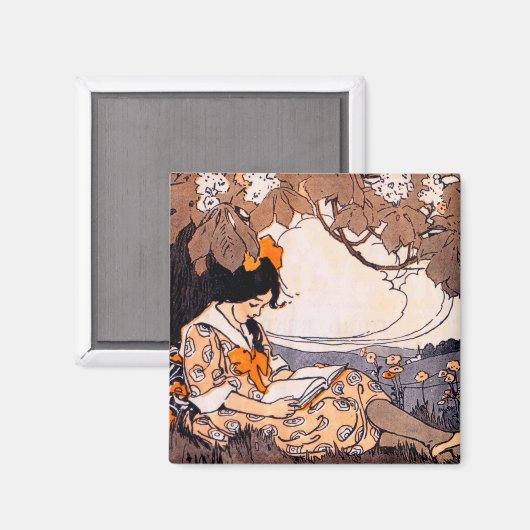  meisje onder een boom magneet (Voorkant / Achterkant)