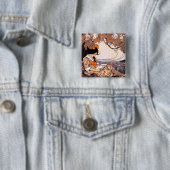  meisje onder een boom vierkante button 5,1 cm (In situ)