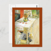 Meisje onder een keukentafel briefkaart (Voorkant / Achterkant)