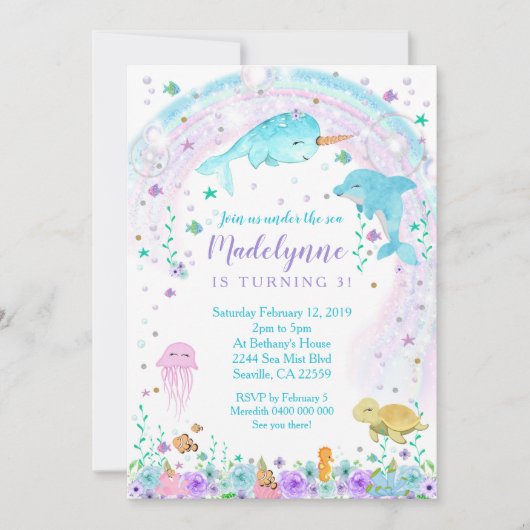 Meisje onder het Zee Uitnodiging (Voorkant)