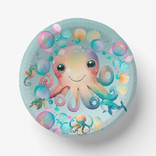 Meisje onder het Zee van de Birthday Party Papieren Kommen (Voorkant)
