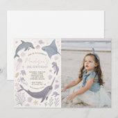 Meisje onder het Zee Verjaardagsfeest Foto Kaart (Voorkant / Achterkant)