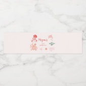 Meisje onder het Zee verjaardagsfeestje Waterfles Etiket (Enkel label)