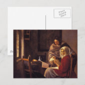 Meisje onderbroken bij haar muziek briefkaart (Voorkant / Achterkant)