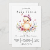 Meisje Online Duck Baby shower Kaart (Voorkant / Achterkant)