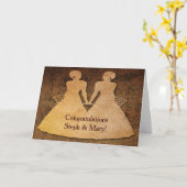 Meisje Ontmoet Meisje Bruiden Lesbische bruiloft K Kaart (Gele Bloem)