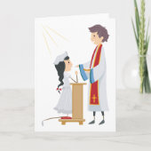 Meisje Ontvangen Communie Wenskaarten Kaart (Voorkant)
