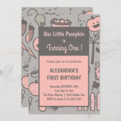 Meisje Onze kleine pompoen draaien één uitvindinge Kaart (Voorkant / Achterkant)