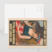 meisje op 4 juli Drink Briefkaart (Voorkant / Achterkant)