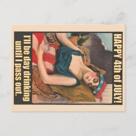 meisje op 4 juli Drink Briefkaart (Voorkant)