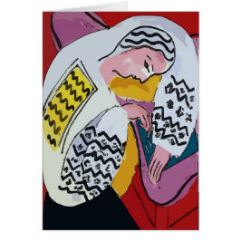 Meisje op Abstracte tablet, mATISSE STYLE