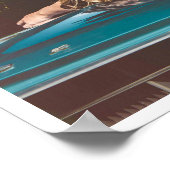 Meisje op  autofoto van 50 jaar poster (Hoek)