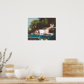 Meisje op  autofoto van 50 jaar poster (Keuken)
