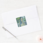 Meisje op Balcony, 1900 Vierkante Sticker (Envelop)