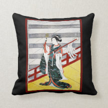 Meisje op Balcony Woodblock Japan Art-historie