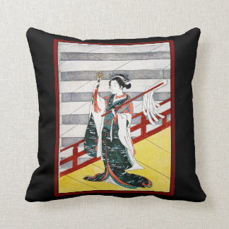 Meisje op Balcony Woodblock Japan Art-historie Kussen