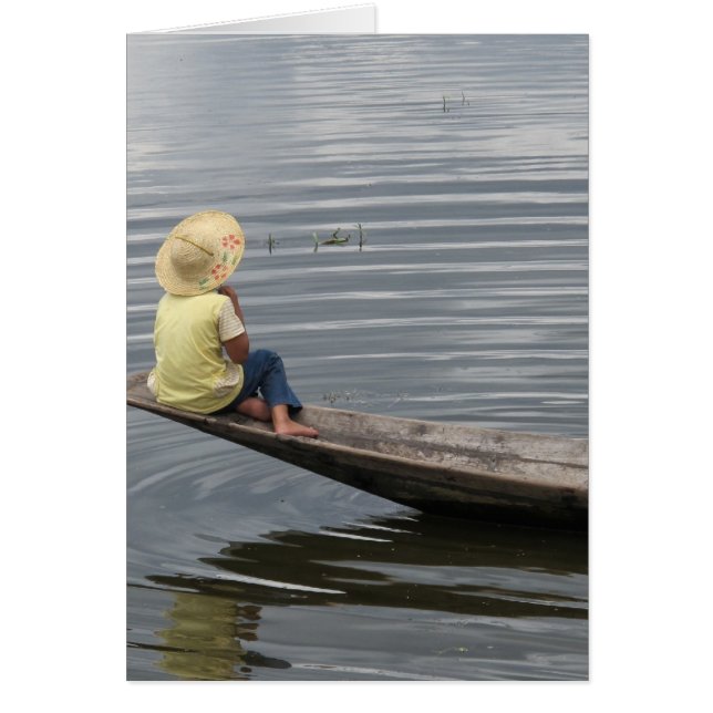 Meisje op Boat in het Inle Lake (Voorkant)