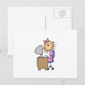 Meisje op computer briefkaart (Voorkant / Achterkant)