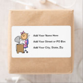 Meisje op computer etiket (Insitu)