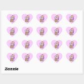 Meisje op computer hart sticker (Vel)