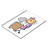 Meisje op computer notitieboek (Linkerzijde)