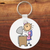 Meisje op computer sleutelhanger (Voorkant)