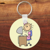 Meisje op computer sleutelhanger (Voorkant)
