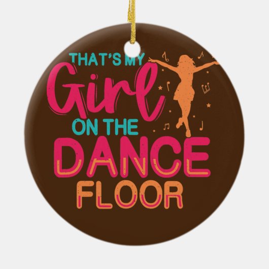 Meisje op danseres danseres danseres keramisch ornament (Achterkant)