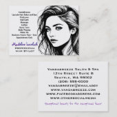 Meisje op de Go Haarstylist Salon Professional Visitekaartje (Voorkant / Achterkant)